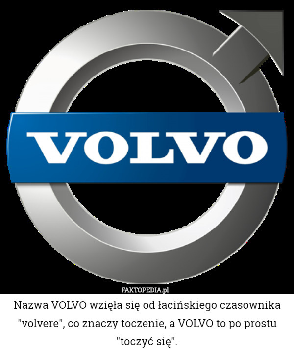 Nazwa VOLVO wzięła się od łacińskiego czasownika "volvere", co