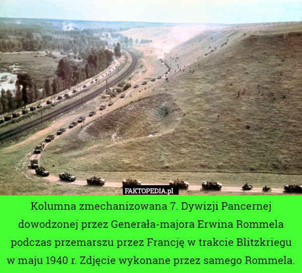 Kolumna zmechanizowana 7. Dywizji Pancernej dowodzonej przez Generała-majora