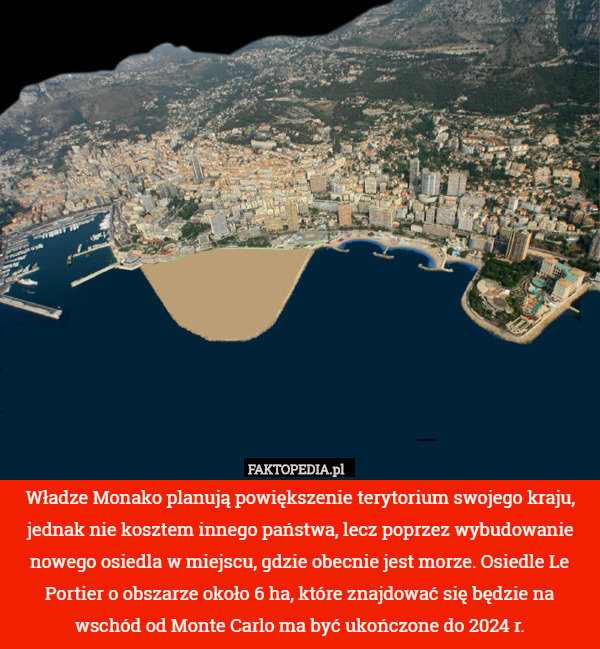Władze Monako planują powiększenie terytorium swojego kraju, jednak nie