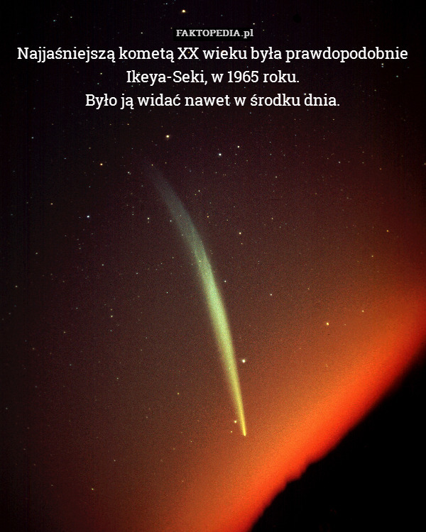 Najjaśniejszą kometą XX wieku była prawdopodobnie Ikeya-Seki, w 1965 roku.