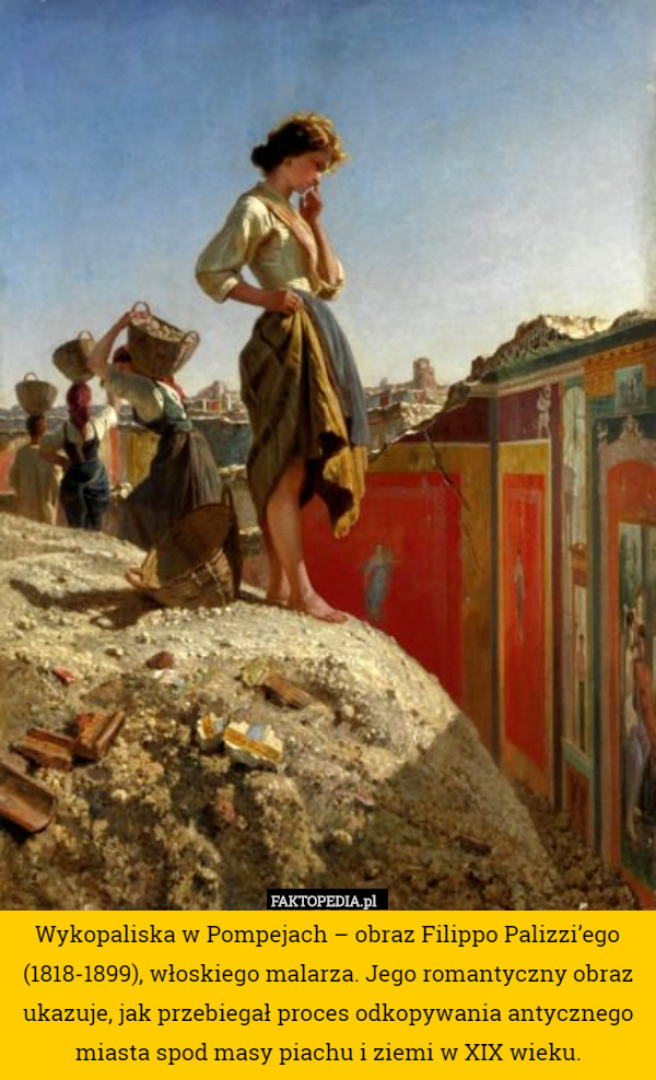 Wykopaliska w Pompejach – obraz Filippo Palizzi’ego (1818-1899), włoskiego