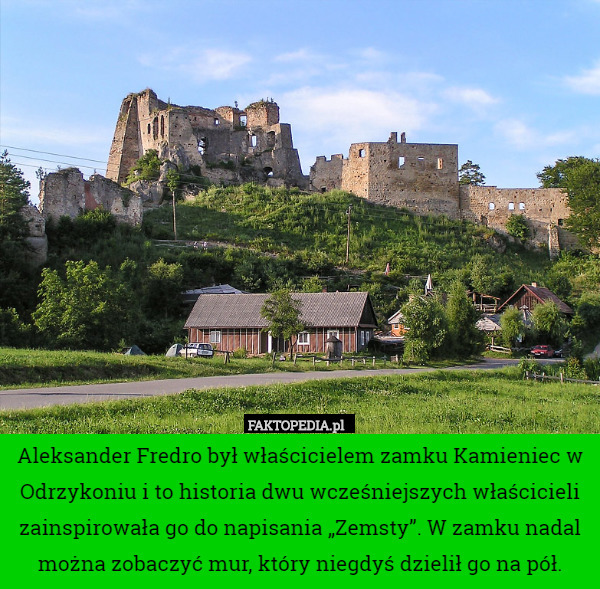 Aleksander Fredro był właścicielem zamku Kamieniec w Odrzykoniu i to historia