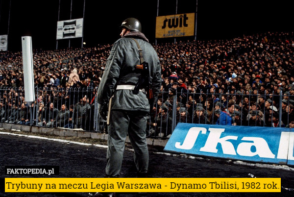 Trybuny na meczu Legia Warszawa - Dynamo Tbilisi 1982 rok