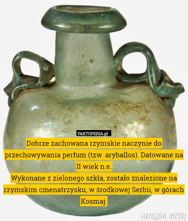 Dobrze zachowana rzymskie naczynie do przechowywania perfum (tzw. aryballos).