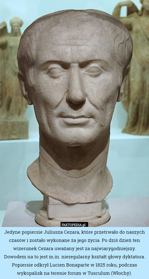 Jedyne popiersie Juliusza Cezara, które przetrwało do naszych czasów i zostało