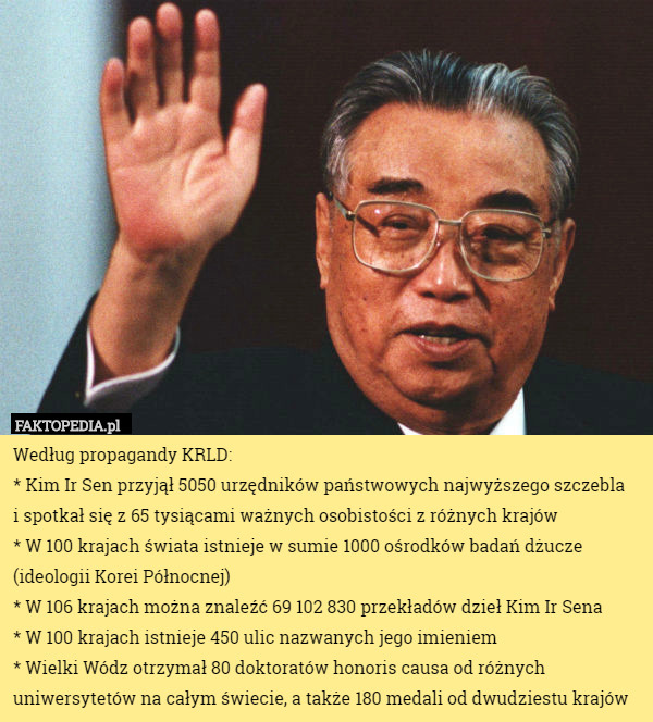 Według propagandy KRLD:* Kim Ir Sen przyjął 5050 urzędników państwowych