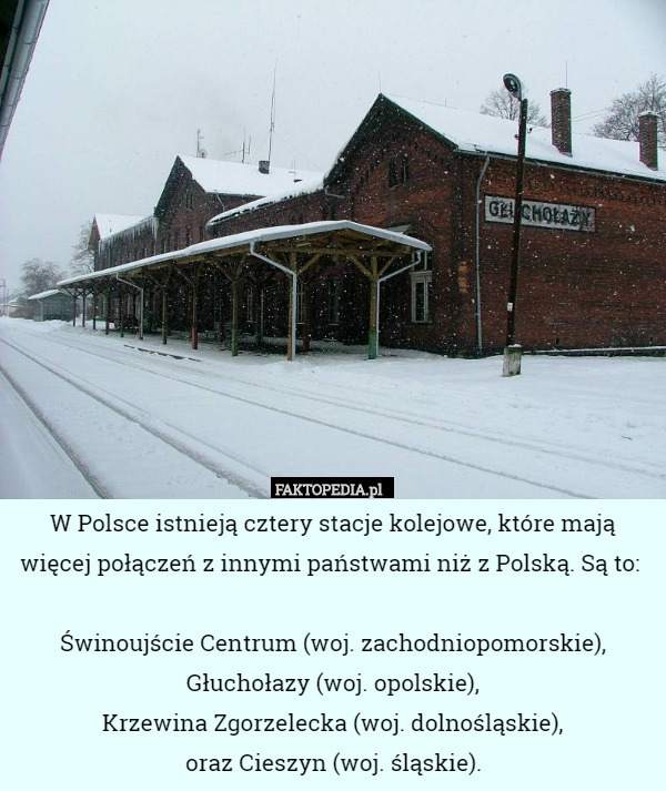 W Polsce istnieją cztery stacje kolejowe, które mają więcej połączeń z innymi