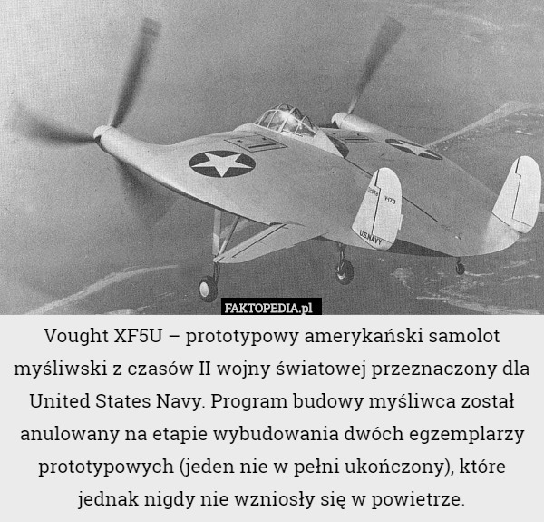 Vought XF5U – prototypowy amerykański samolot myśliwski z czasów II wojny