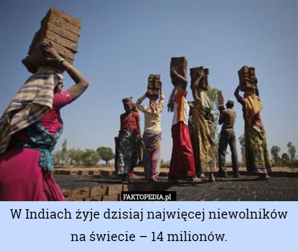 W Indiach żyje dzisiaj najwięcej niewolników na śiecie – 14 milionów.