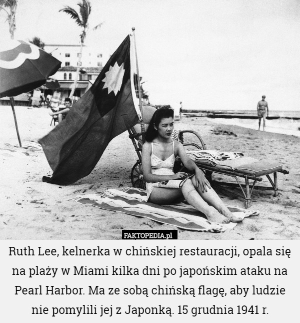 Ruth Lee, kelnerka w chińskiej restauracji, opala się na plaży w Miami kilka