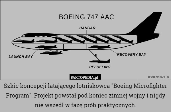 Szkic koncepcji latającego lotniskowca "Boeing Microfighter Program".