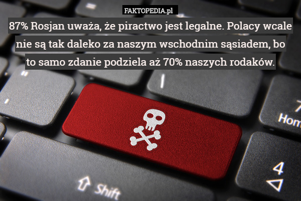 87% Rosjan uważa, że piractwo jest legalne. Polacy wcale nie są tak daleko