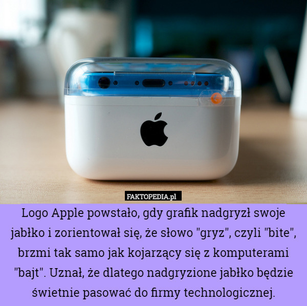 Logo Apple powstało, gdy grafik nadgryzł swoje jabłko i zorientował się,