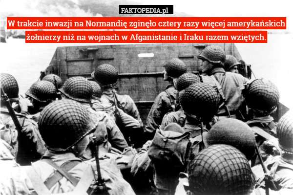 W trakcie inwazji na Normandię zginęło cztery razy więcej amerykańskich