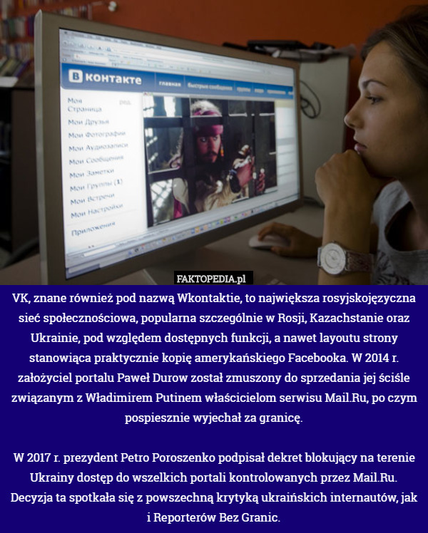 VK, znane również pod nazwą Wkontaktie, to największa rosyjskojęzyczna sieć