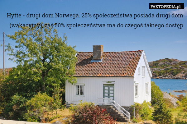 Hytte - drugi dom Norwega. 25% społeczeństwa posiada drugi dom (wakacyjny),