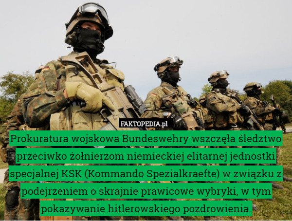 Prokuratura wojskowa Bundeswehry wszczęła śledztwo przeciwko żołnierzom
