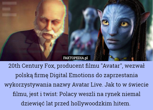 20th Century Fox, producent filmu "Avatar", wezwał polską firmę