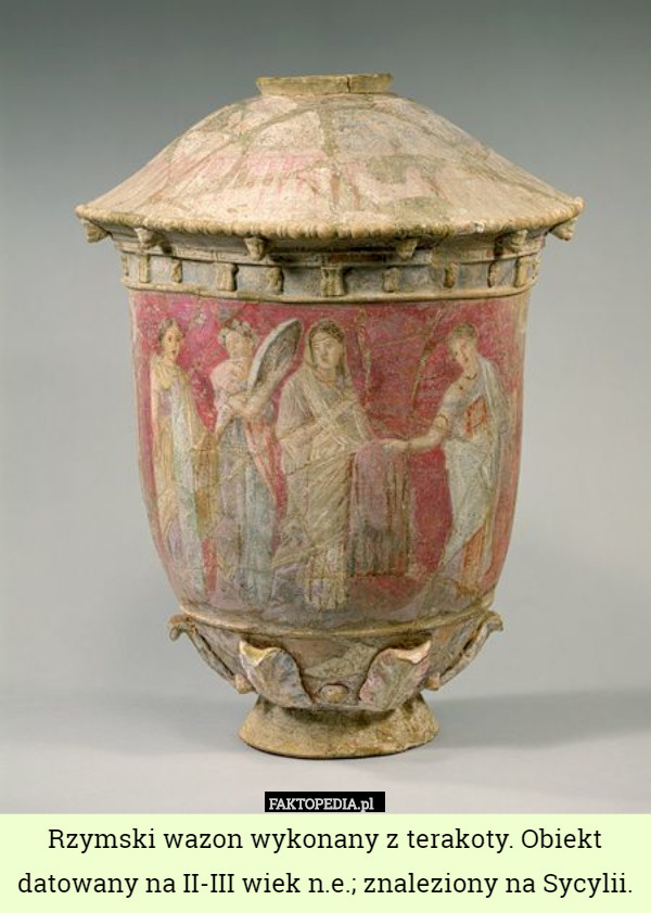 Rzymski wazon wykonany z terakoty. Obiekt datowany na II-III wiek n.e.;