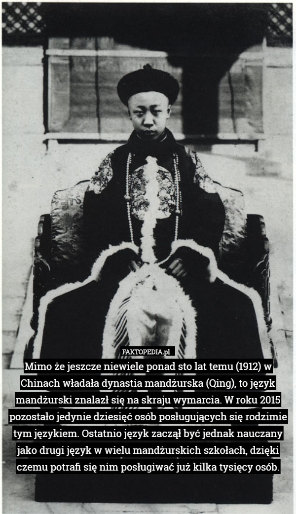 Mimo że jeszcze niewiele ponad sto lat temu (1912) w Chinach władała...