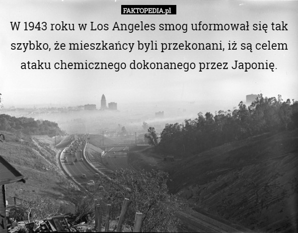 W 1943 roku w Los Angeles smog uformował się tak szybko, że mieszkańcy byli