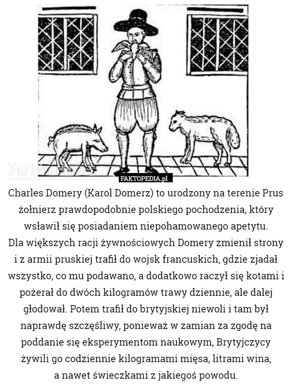 Charles Domery (Karol Domerz) to urodzony na terenie Prus żołnierz prawdopodobnie
