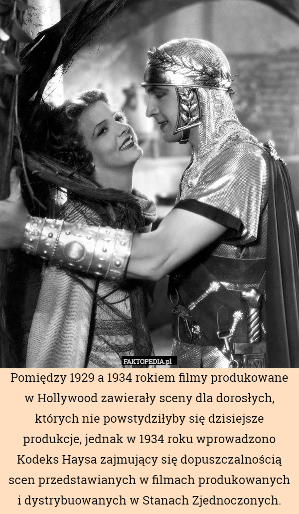 Pomiędzy 1929 a 1934 rokiem filmy produkowane w Hollywood zawierały sceny...