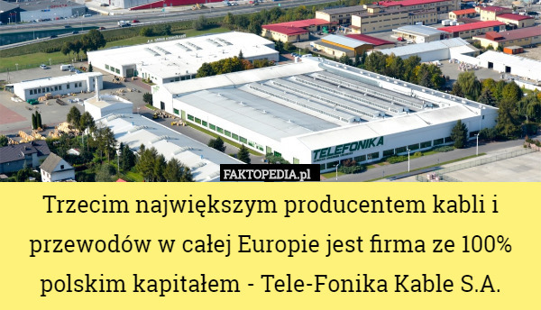 Trzecim największym producentem kabli i przewodów w całej Europie jest firma...