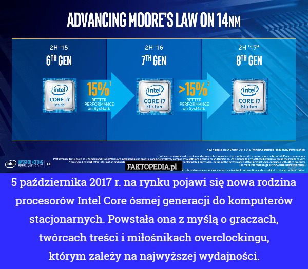 5 października 2017 r. na rynku pojawi się nowa rodzina procesorów Intel...