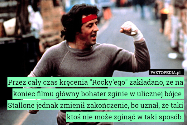 Przez cały czas kręcenia "Rocky'ego" zakładano, że na koniec