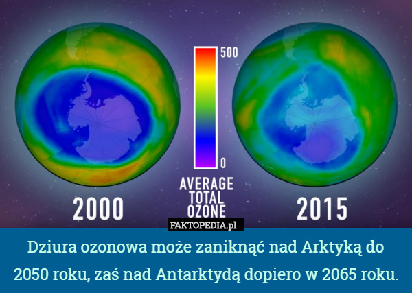 Dziura ozonowa może zaniknąć nad Arktyką do 2050 roku, zaś nad Antarktydą...