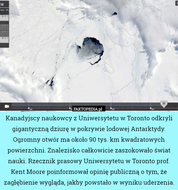Kanadyjscy naukowcy z Uniwersytetu w Toronto odkryli gigantyczną dziurę...