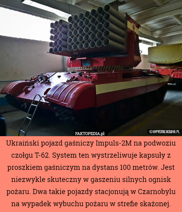 Ukraiński pojazd gaśniczy Impuls-2M na podwoziu czołgu T-62. System ten...
