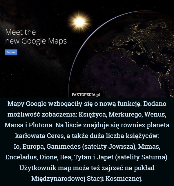 Mapy Google wzbogaciły się o nową funkcję. Dodano możliwość zobaczenia:...