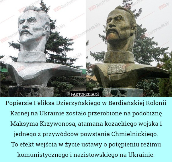 Popiersie Feliksa Dzierżyńskiego w Berdiańskiej Kolonii Karnej na Ukrainie...