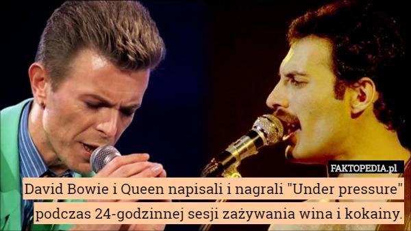 David Bowie i Queen napisali i nagrali "Under pressure" podczas...