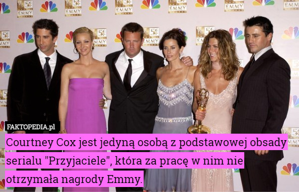 Courtney Cox jest jedyną osobą z podstawowej obsady serialu "Przyjaciele"...