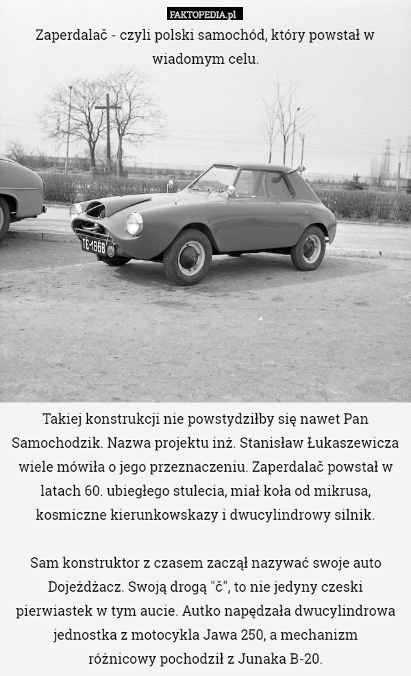 Zaperdalač - czyli polski samochód, który powstał w wiadomym celu.