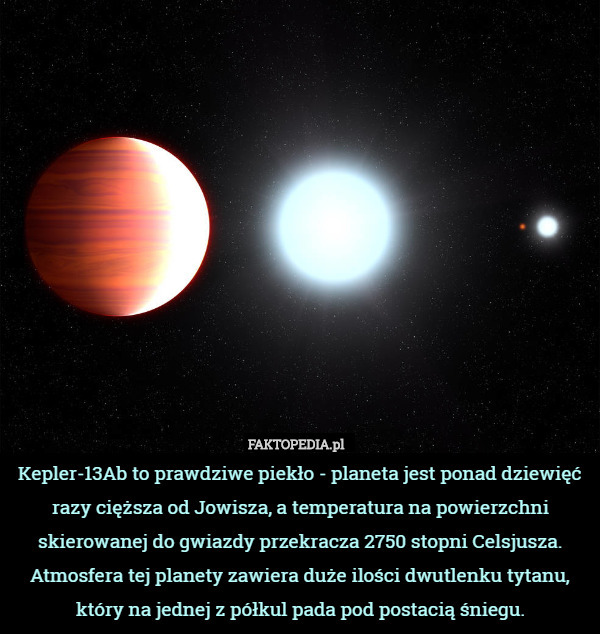 Kepler-13Ab to prawdziwe piekło - planeta jest ponad dziewięć razy cięższa