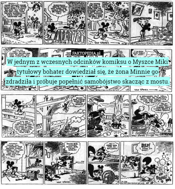W jednym z wczesnych odcinków komiksu o Myszce Miki tytułowy bohater dowiedział