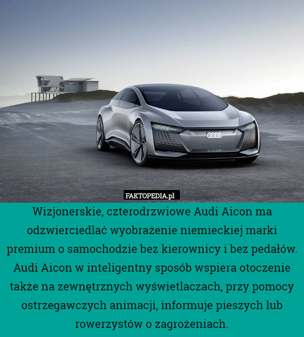 Wizjonerskie, czterodrzwiowe Audi Aicon ma odzwierciedlać wyobrażenie niemieckiej
