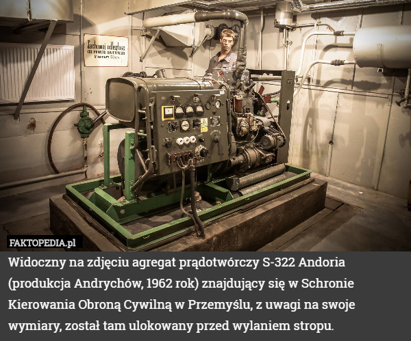 Widoczny na zdjęciu agregat prądotwórczy S-322 Andoria (produkcja Andrychów,