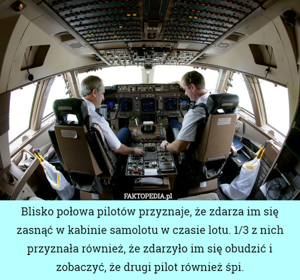 Blisko połowa pilotów przyznaje, że zdarza im się zasnąć w kabinie samolotu