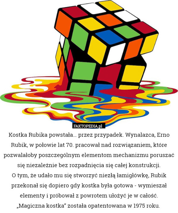 Kostka Rubika powstała… przez przypadek. Wynalazca, Erno Rubik, w połowie