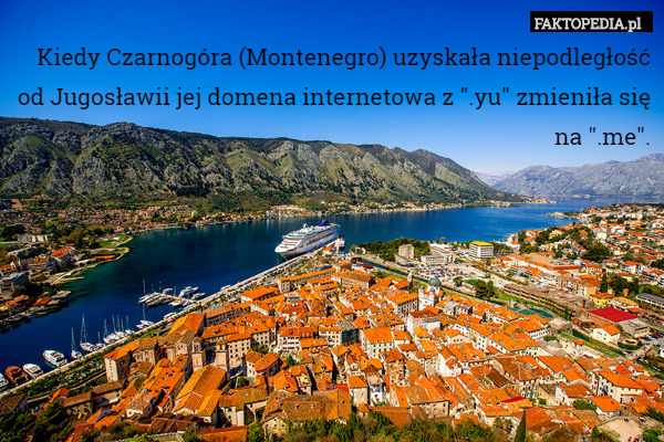 Kiedy Czarnogóra (Montenegro) uzyskała niepodległość od Jugosławii jej domena