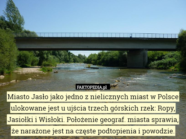 Miasto Jasło jako jedno z nielicznych miast w Polsce ulokowane jest u