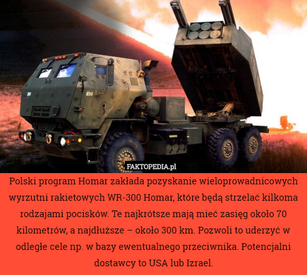 Polski program Homar zakłada pozyskanie wieloprowadnicowych wyrzutni rakietowych