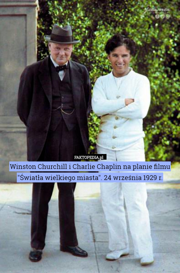 Winston Churchill i Charlie Chaplin na planie filmu "Światła wielkiego