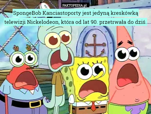 SpongeBob Kanciastoporty jest jedyną kreskówką telewizji Nickelodeon, która
