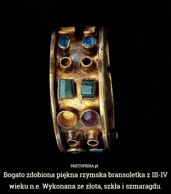 Bogato zdobiona piękna rzymska bransoletka z III-IV wieku n.e. Wykonana